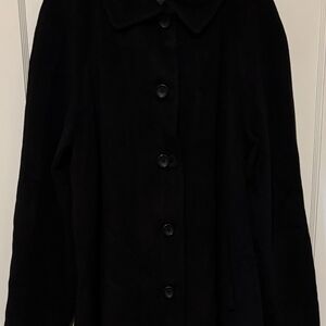 Lands' End Women's Black Pea Coat